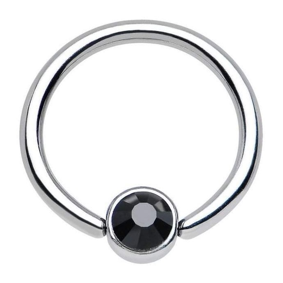 Captive Bead Ring Hoop 16g 8mm 5/16" Gem Ear Lip - Picture 6 of 11